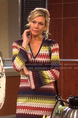 Kristen's multi-color crochet dress on Days of our Lives