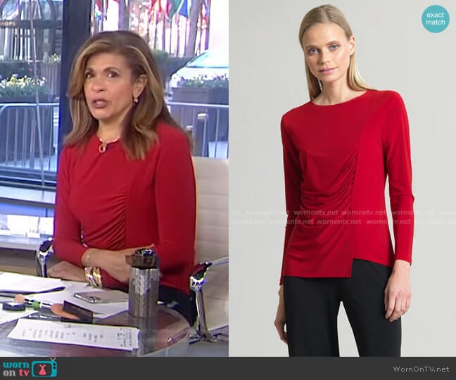 Side Ruched Top by Clara Sunwoo worn by Hoda Kotb on Today