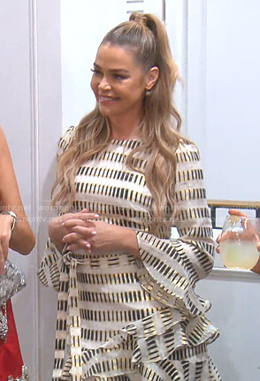 Denise's metallic ruffle dress on The Real Housewives of Beverly Hills
