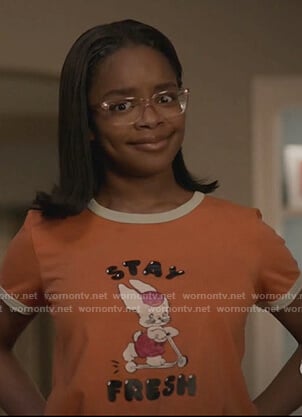 Diane's orange Stay Fresh tee on Black-ish