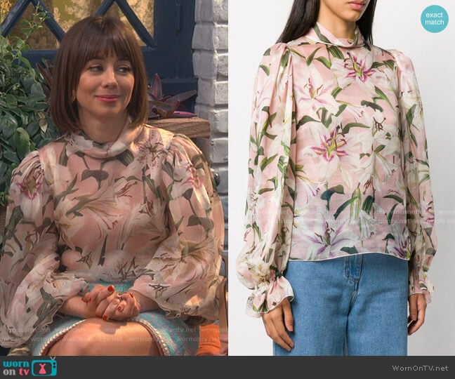 Floral Print Blouse by Dolce & Gabbana worn by Elizabeth (Natasha Leggero) on Broke