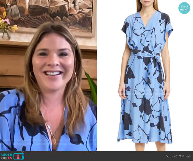 WornOnTV: Jenna’s blue floral wrap dress on Today | Jenna Bush Hager ...