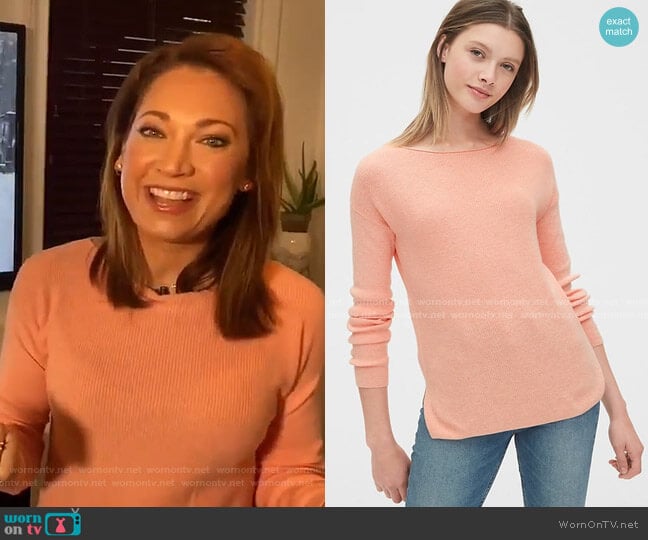 True Soft Boatneck Sweater by Gap worn by Ginger Zee on Good Morning America