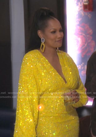 Garcelle's yellow sequin dress on The Real Housewives of Beverly Hills