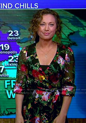 Ginger’s black floral dress on Good Morning America