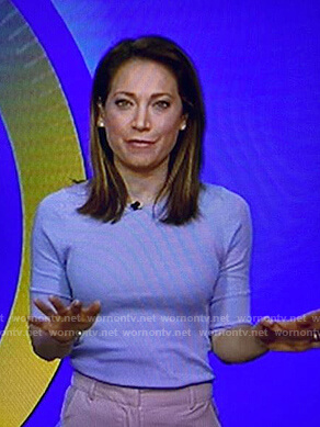 Ginger’s lilac ribbed top on Good Morning America