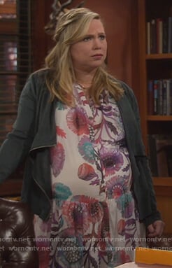 Kristen’s floral dress and jacket on Last Man Standing