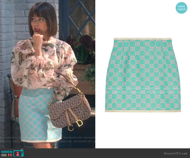 GG Tweed Mini Skirt by Gucci worn by Elizabeth (Natasha Leggero) on Broke