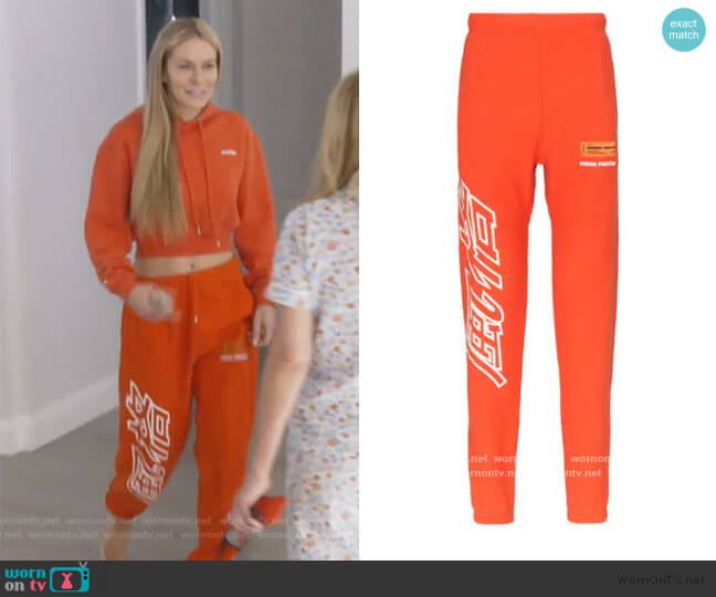 Print Cotton Sweatpants by Heron Preston worn by Leah McSweeney on The Real Housewives of New York City