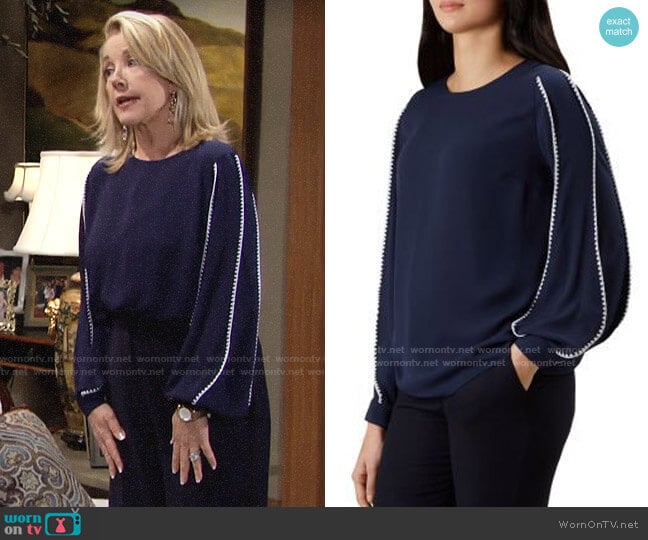 HOBBS London Gina Blouse worn by Nikki Reed Newman (Melody Thomas-Scott) on The Young and the Restless