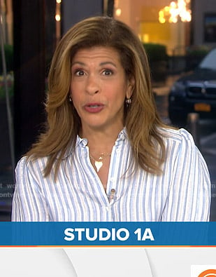 Hoda’s white and blue striped blouse on Today