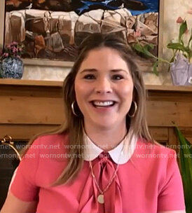 Jenna’s pink tie neck collared dress on Today