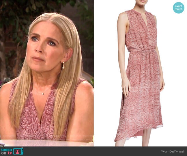 Hilarie Sleeveless Snake-Print Midi Dress by Joie worn by Jennifer Horton (Melissa Reeves) on Days of our Lives