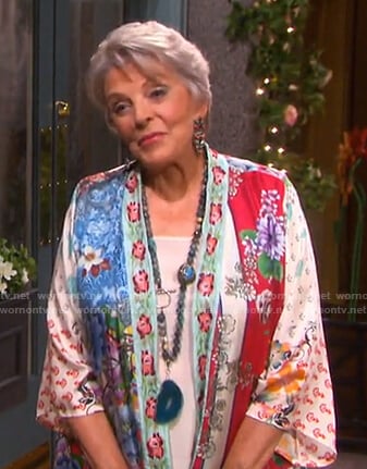 Julie’s floral kimono on Days of our Lives