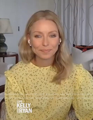 Kelly's yellow floral dress on Live with Kelly and Ryan
