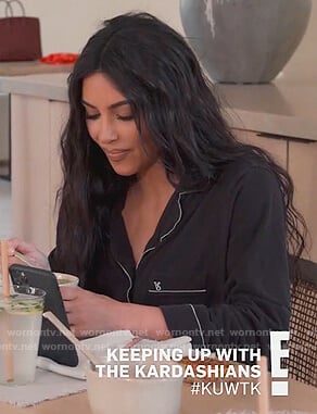 Kim's black Victoria Secret pajamas on Keeping Up with the Kardashians