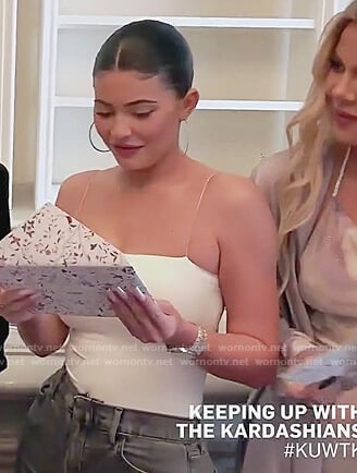 Kylie's white bodysuit on Keeping Up with the Kardashians