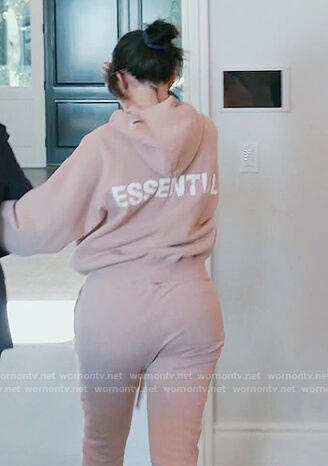 Kylie’s pink essential hoodie on Keeping Up with the Kardashians