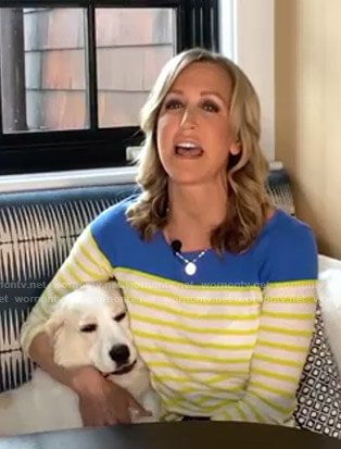 Lara’s blue and yellow striped top on Good Morning America