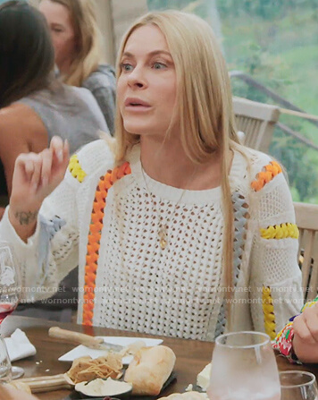 Leah's white lace up sweater on The Real Housewives of New York City
