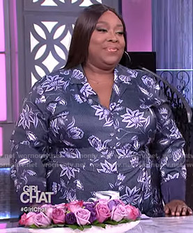 Loni’s green floral jumpsuit on The Real
