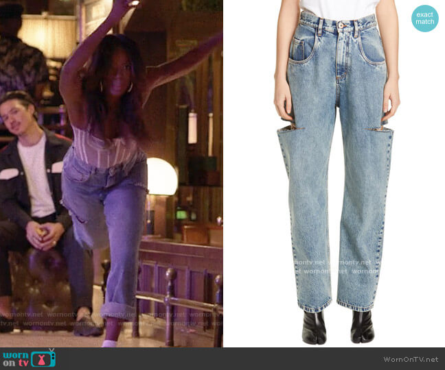 Maison Margiela Side Slit Wide Leg Jeans worn by Molly Carter (Yvonne Orji) on Insecure