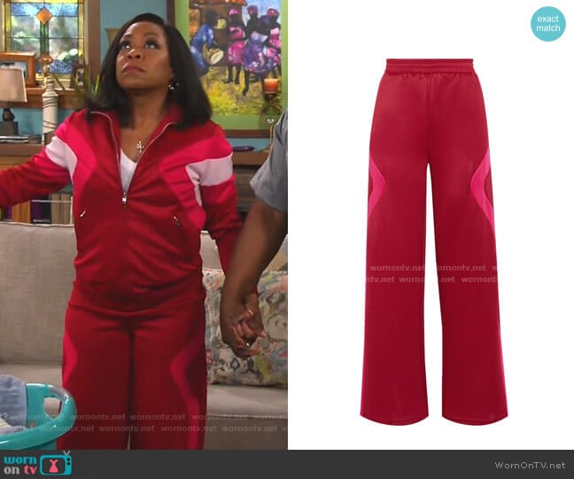 Two-Tone Track Pants by Maje worn by Tina Butler (Tichina Arnold) on The Neighborhood