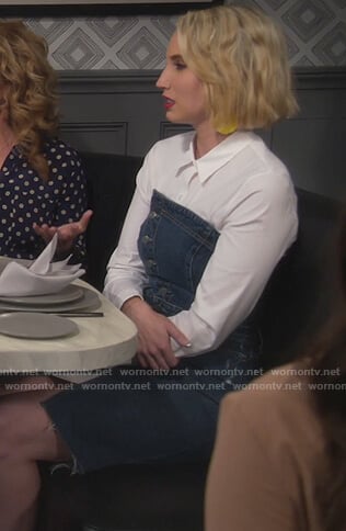 Mandy's strapless denim dress on Last Man Standing