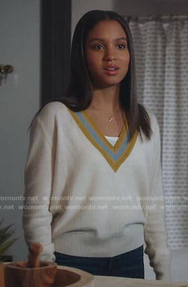 May's white varsity sweater on 9-1-1