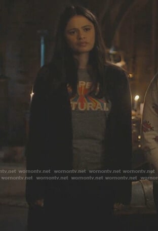Mel’s gray super natural tee on Charmed