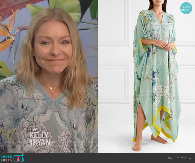 WornOnTV: Kelly’s green floral v-neck dress on Live with Kelly and Ryan ...