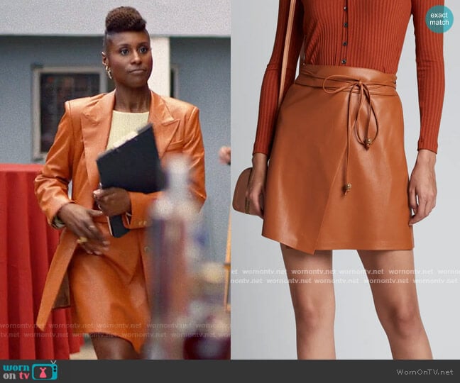 WornOnTV: Issa’s orange leather blazer and skirt on Insecure | Issa Rae ...