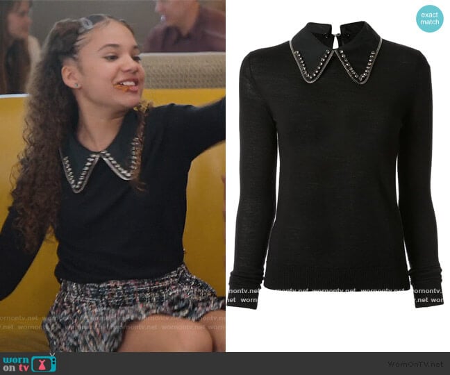 Embellished Collar Jumper by No21 worn by Izzy Barris (Scarlet Spencer) on BlackAF