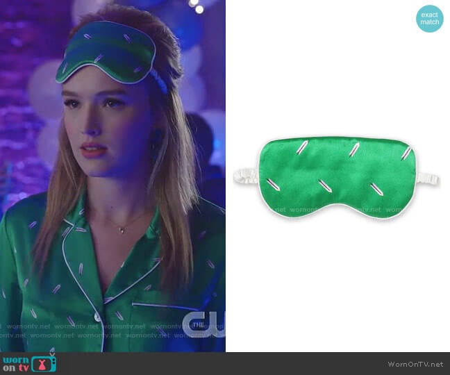 Printed Silk-Satin Eye Mask by Olivia von Halle worn by Kirby Anders (Maddison Brown) on Dynasty