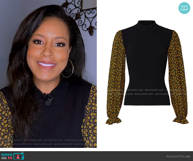 Long Sleeve Mixed Sweater by Opening Ceremony worn by Sheinelle Jones on Today