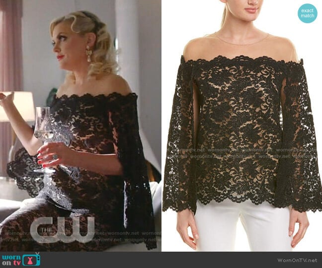 Silk-Lined Top by Oscar de la Renta worn by Alexis Carrington (Elaine Hendrix) on Dynasty