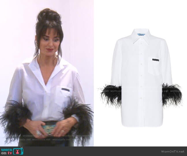 black feather cuff shirt