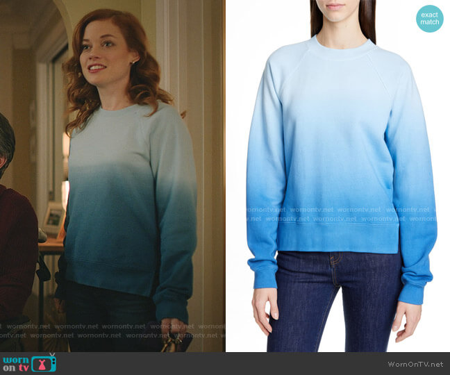 Slit Hem Ombré Sweatshirt by Proenza Schouler worn by Zoey Clarke (Jane Levy) on Zoeys Extraordinary Playlist