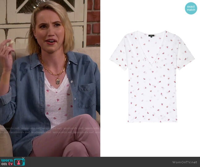 Rails Cara Tee in Watermelons worn by Mandy Baxter (Molly McCook) on Last Man Standing