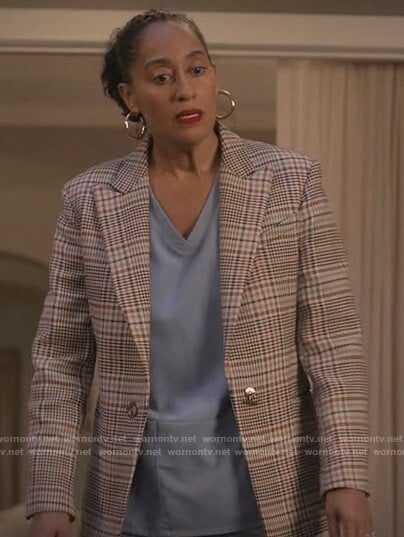 WornOnTV: Rainbow’s beige plaid blazer on Black-ish | Tracee Ellis Ross ...