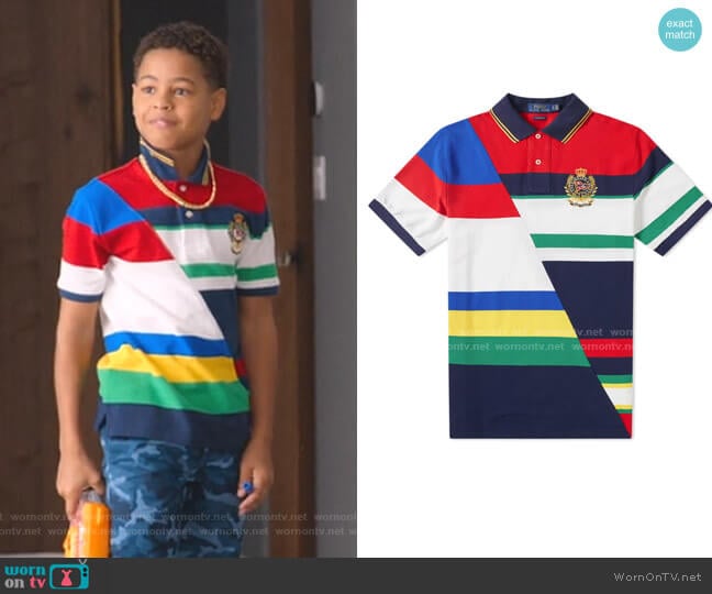 Stripe Polo by Ralph Lauren worn by Pops Barris (Justin Claiborne) on BlackAF