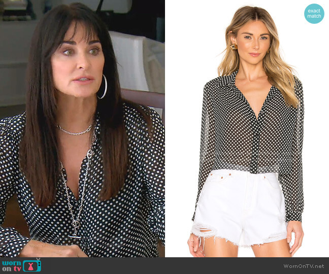 60s Cropped Blouse by Re/Done worn by Kyle Richards  on The Real Housewives of Beverly Hills