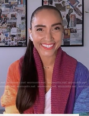 Robin Arzon’s rainbow cardigan on Good Morning America