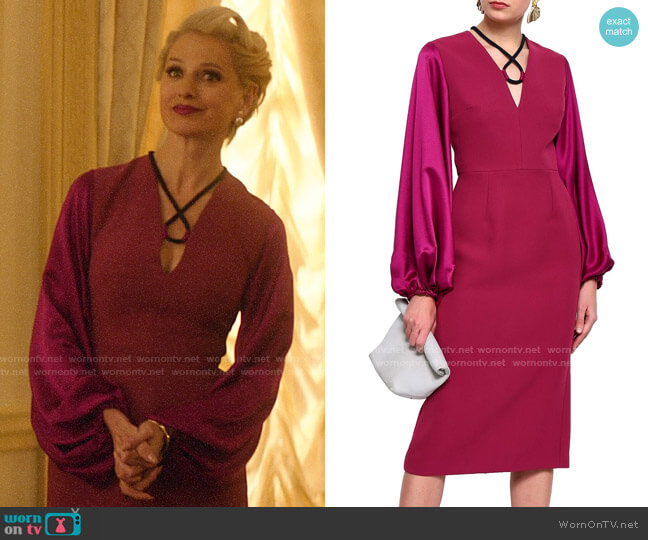 Roksanda Silk-blend satin and twill midi dress worn by  Gloria Grandbilt (Katherine LaNasa) on Katy Keene