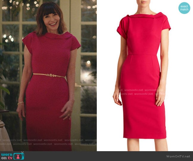 Brenin Crepe Dress by Roland Mouret worn by Maggie Clarke (Mary Steenburgen) on Zoeys Extraordinary Playlist