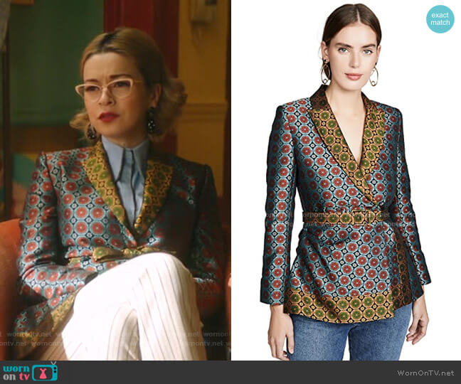 WornOnTV: Pepper’s geometric print jacket on Katy Keene | Julia Chan