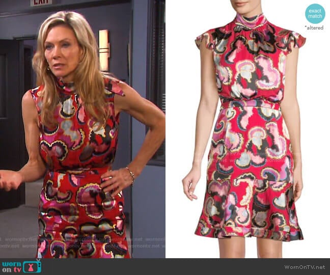 Phoebe Print Dress by Saloni worn by Kristen DiMera (Stacy Haiduk) on Days of our Lives