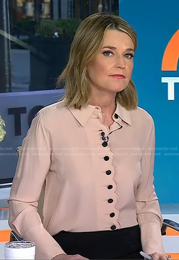 Savannah's pink scalloped blouse on Today