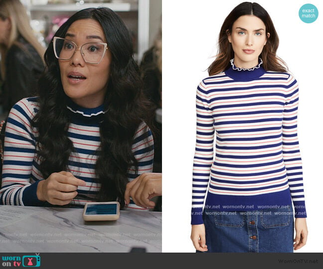 Turtleneck Ribbed Sweater by Scotch & Soda worn by Doris (Ali Wong) on American Housewife