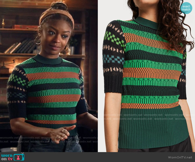 WornOnTV: Ali’s green geometric print sweater on God Friended Me ...